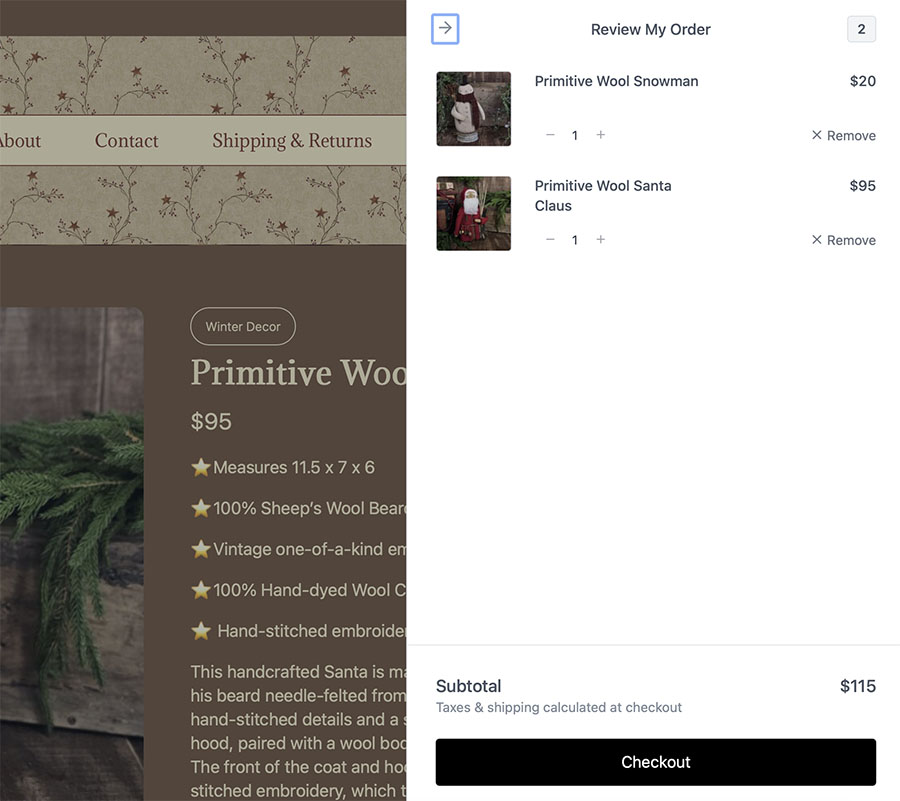 Sell on website example