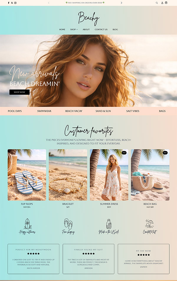 Beachy coastal template