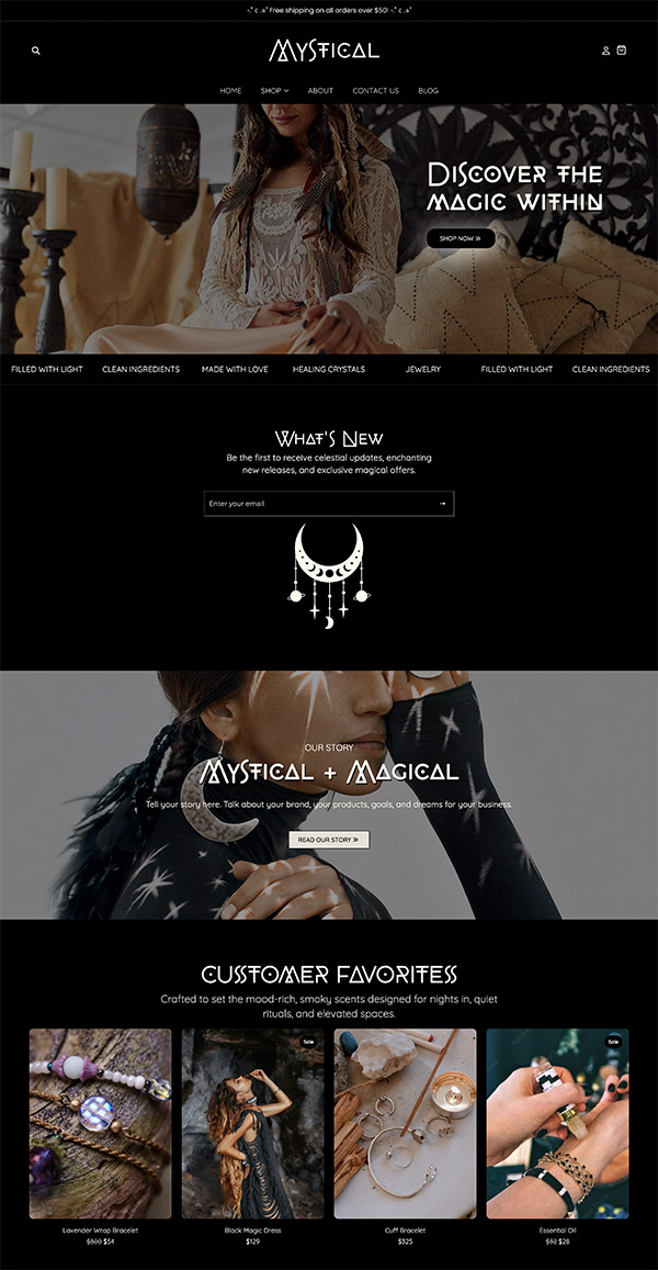 Mystical website template